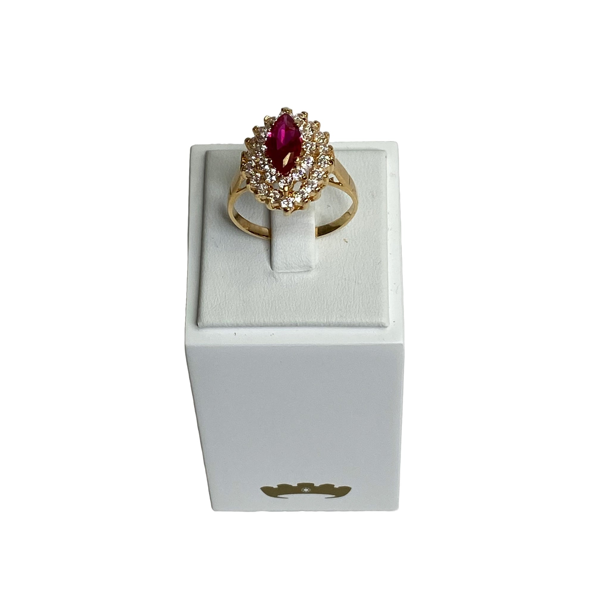 Ladies Ring Red Lg Stone
