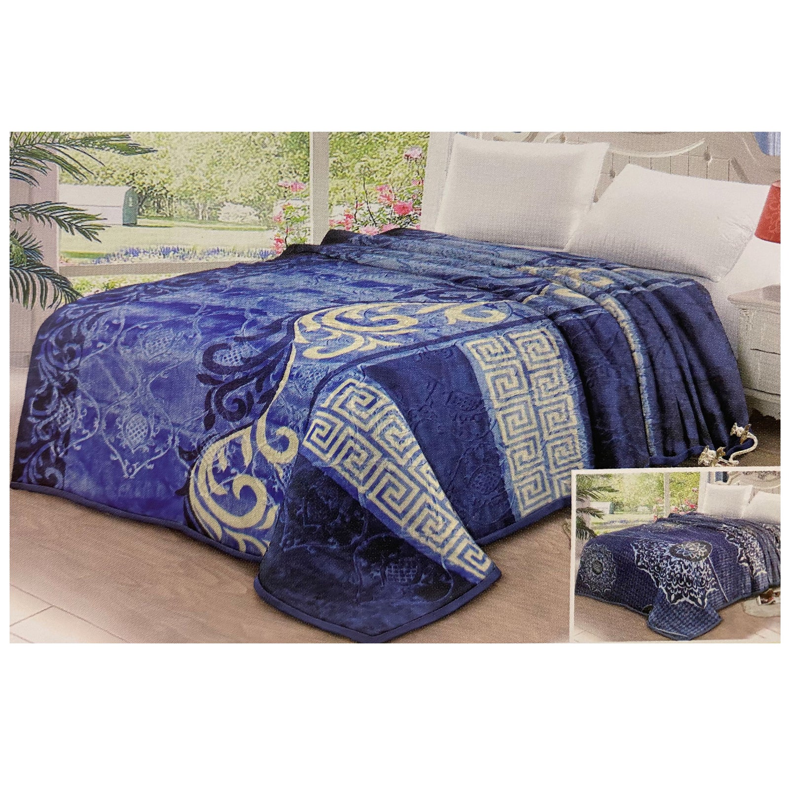 Blanket Blue/Tan Queen