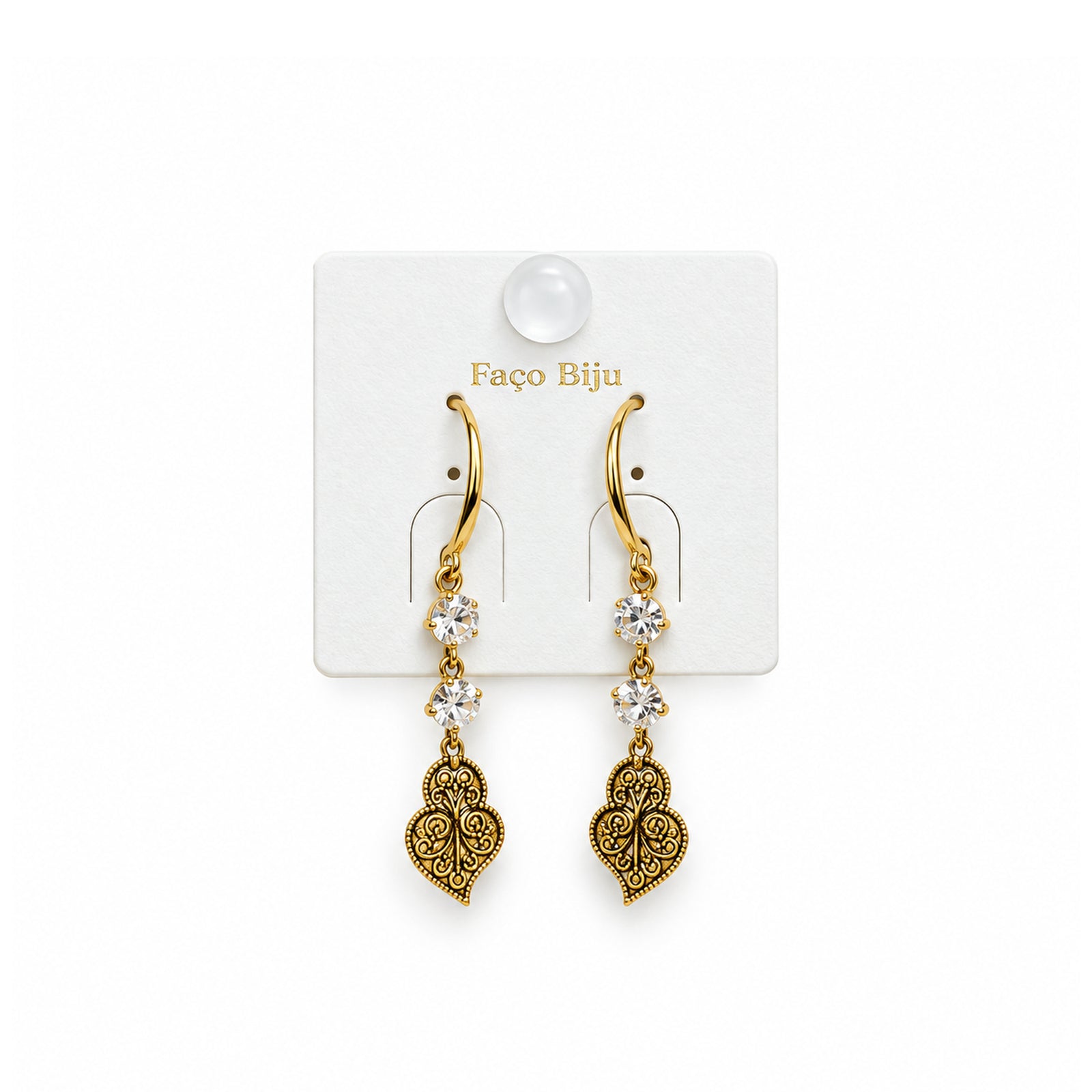 Heart Earrings w/Cristal